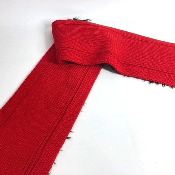 PRADA Bicolor fur Scarf wool / cotton Black/Red - Picture 6 of 9
